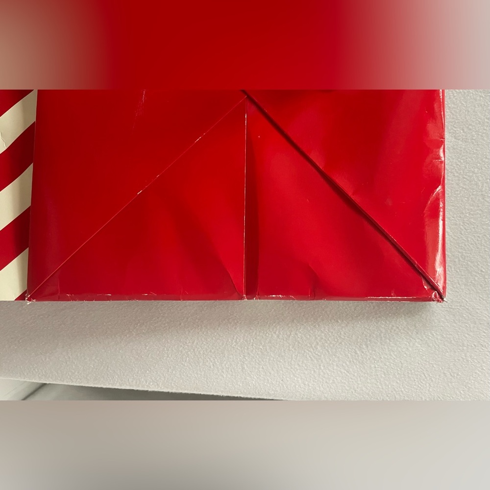 Bottega Veneta Giant Striped waxed paper shopping bag, has corner wear, 27”x22” - Picture 10 of 12